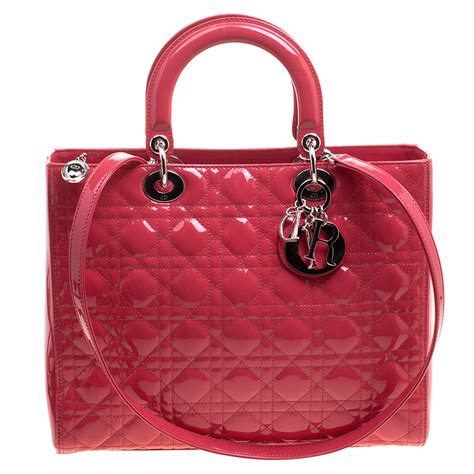 lady dior in pink patent leather|Dior leather handbags.